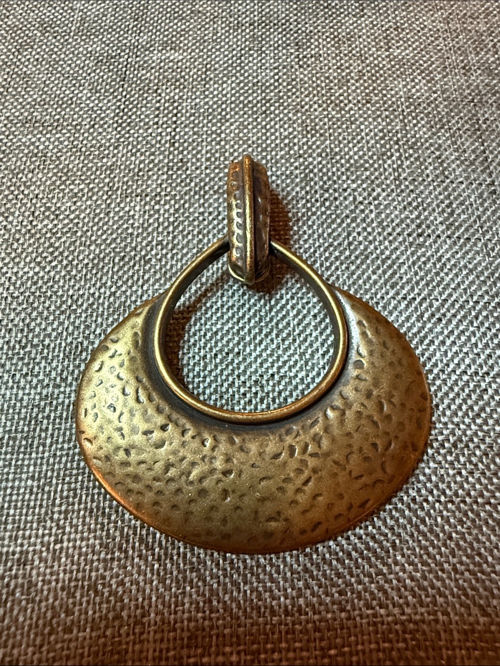 Premier Designs Hammered Mate Gold-Tone Crescent Hoop Pendant